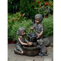 Jeco Jeco FCL066 Two Kids And Dog Outdoor-Indoor Water Fountain FCL066